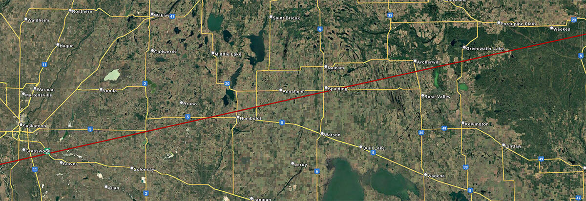 Starlink satellite re-entry track map September 2025.