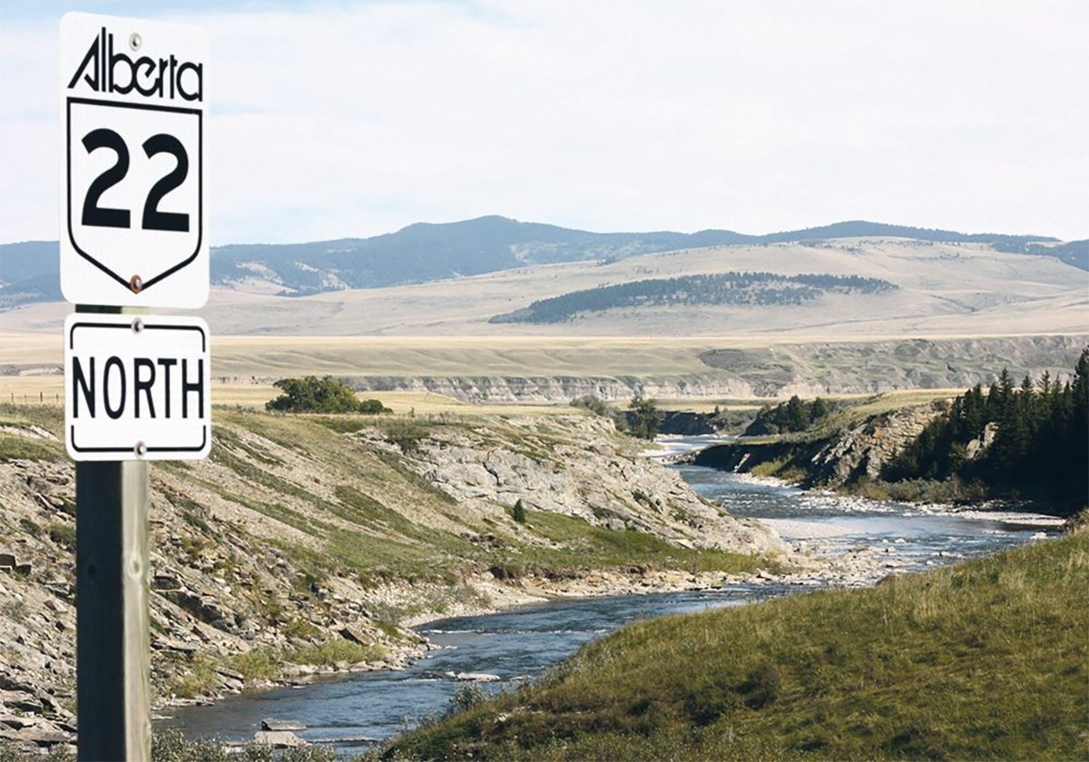 A road sign for Alberta's 