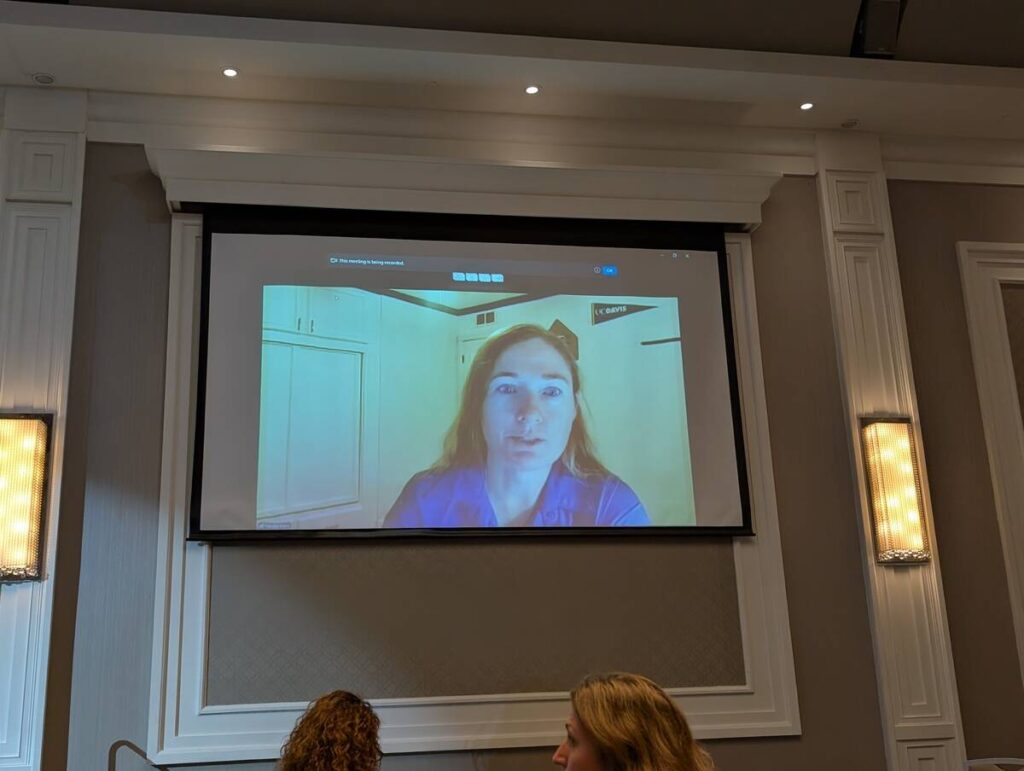 Natalie Ward of the California Department of Food and Agriculture speaks virtually at the AHC Forum in Ottawa. Photo by Jonah Grignon