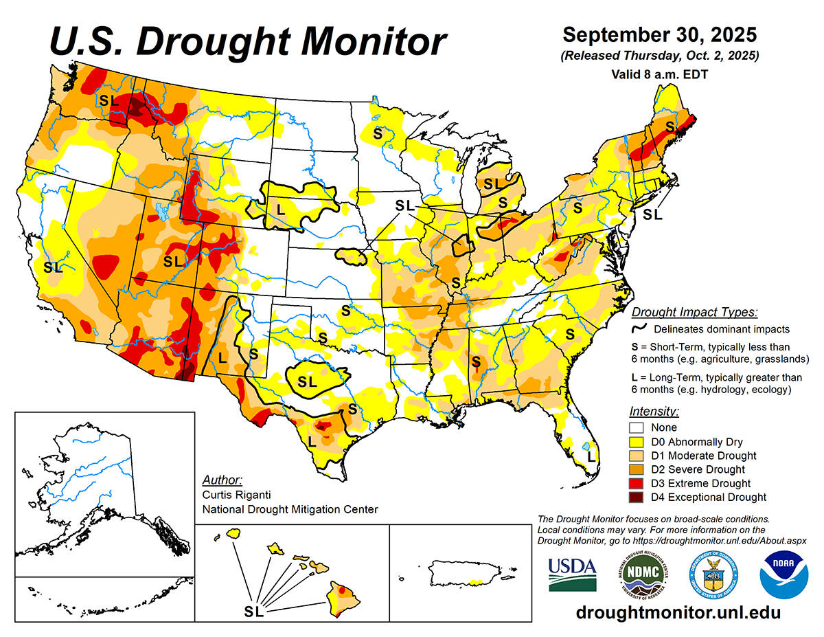 US drought map September 2025