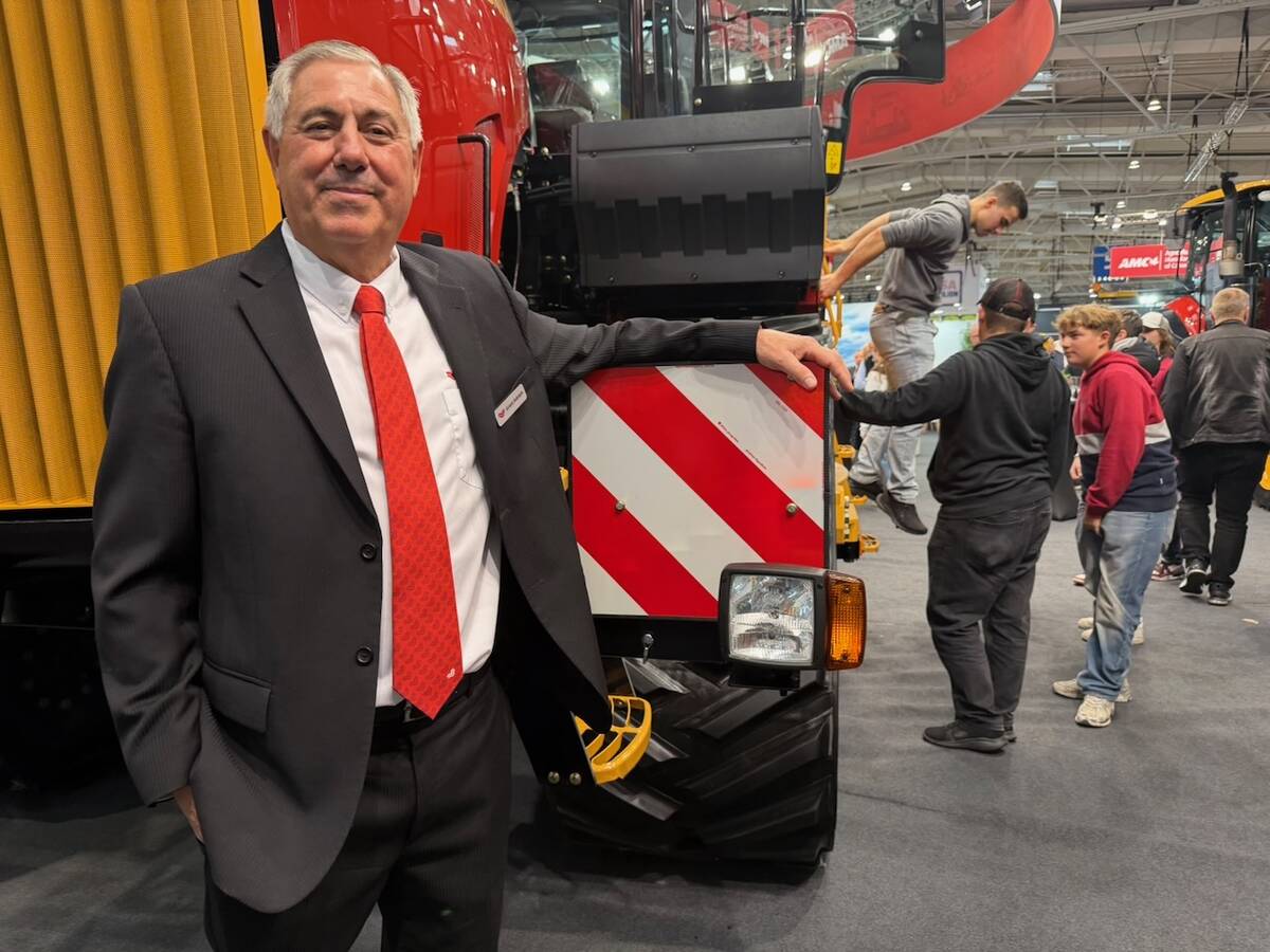 Grant Adolph, chairman of the board of directors of Buhler Group of Companies, which includes Versatile, at Agritechnica 2025.