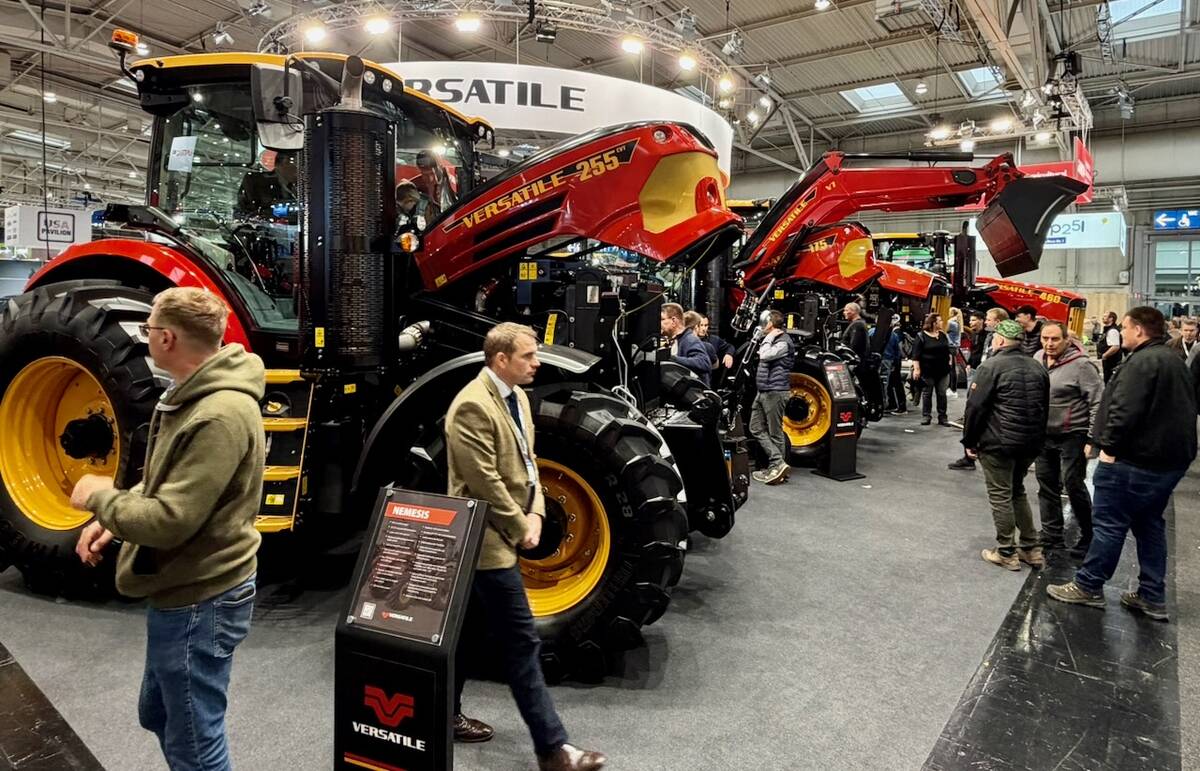 Photo of the Versatile tractors on display at Agritechnica 2025.