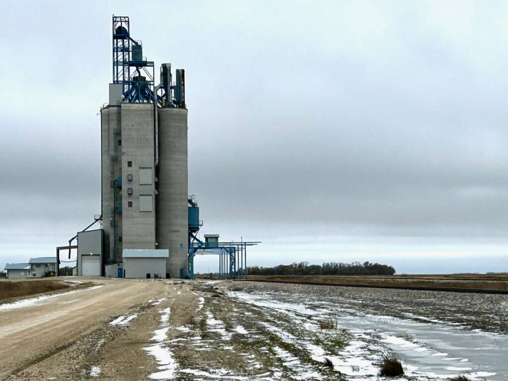 The former Viterra grain elevator, now owned by Carman, Manitoba