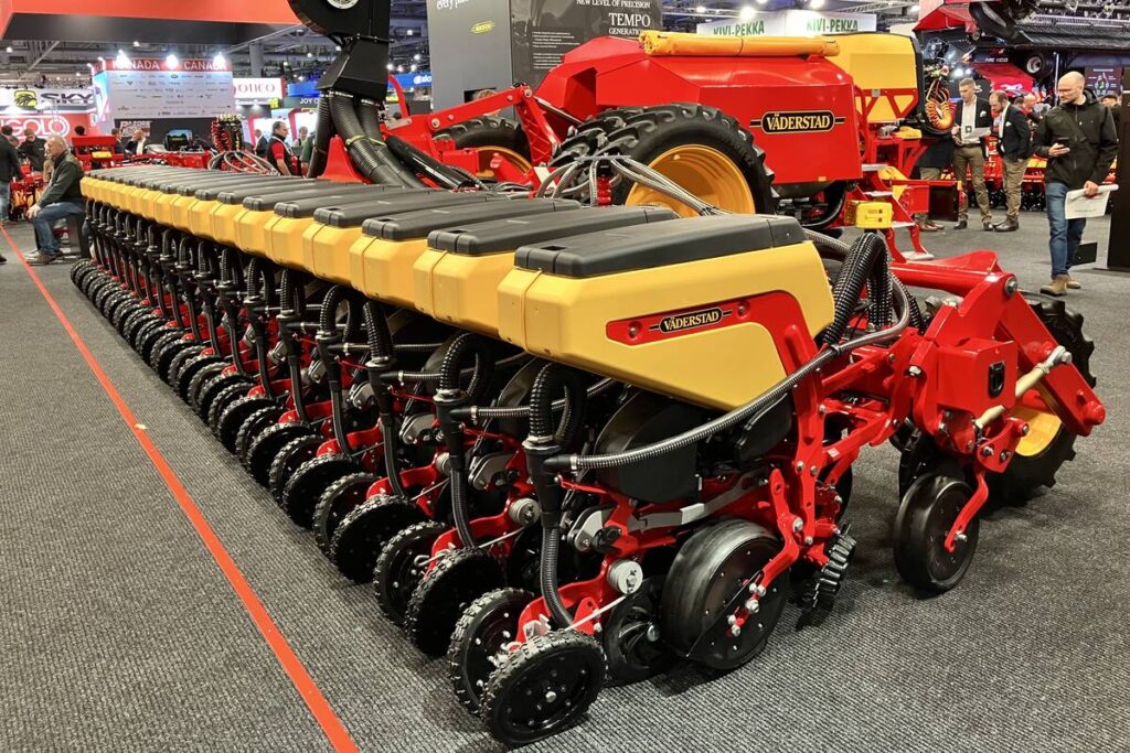 V&auml;derstad&rsquo;s new and improved row unit on a Tempo L 8-24 planter at Agritechica 2025.