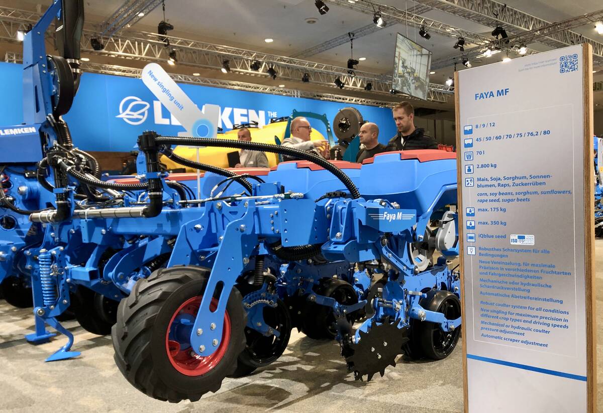 Lemken’s Faya MF seed drill on the show floor at Agritechnica 2025 in November.  Photo: Greg Berg