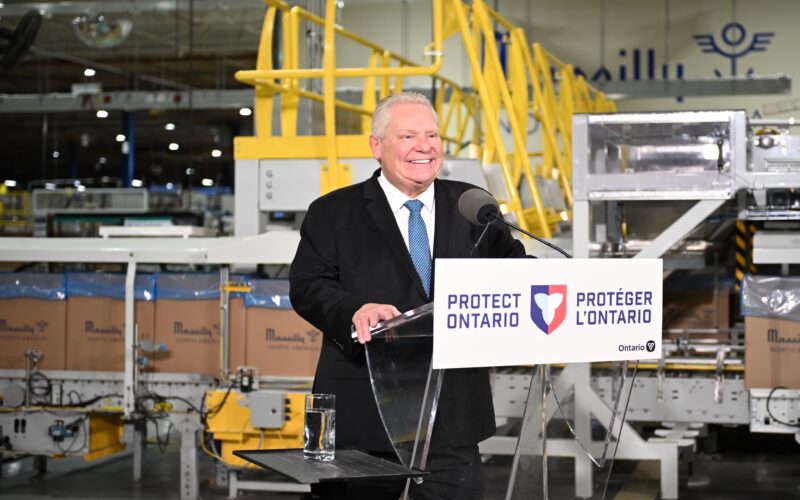 Ontario Premier Doug Ford at the announcement ceremony. Photo: X