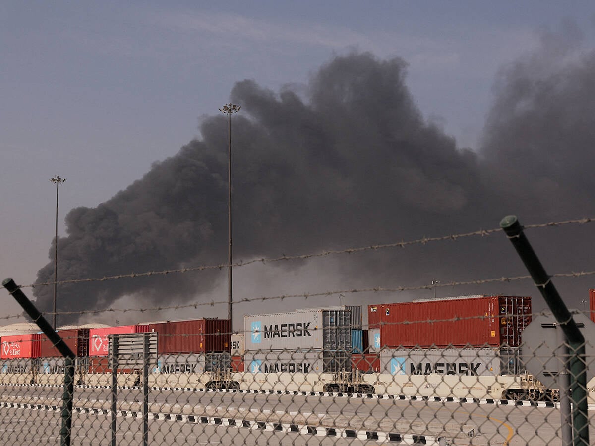 Smoke billows from Jebel Ali port after an Iranian attack, following United States and Israel strikes on Iran, United Arab Emirates, March 1, 2026. Photo: Reuters