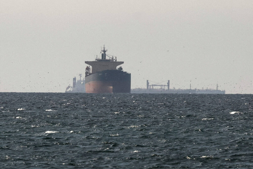 Tankers sail in the Persian Gulf, near the Strait of Hormuz.