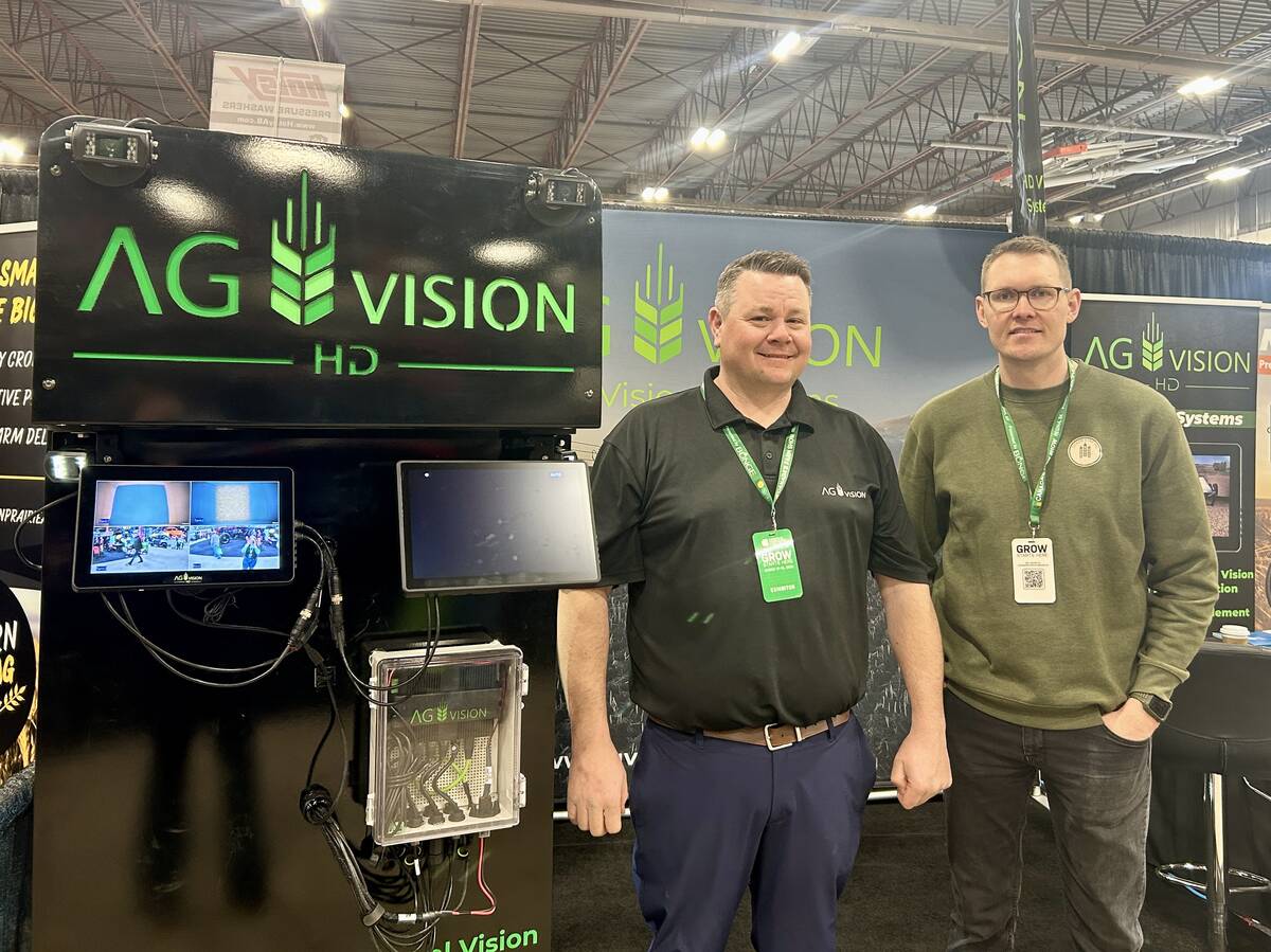 AgVision HD founders, Brad Reykdal and Kyle Boxall at Canada's Farm Show 2026. Photo: Janelle Rudolph