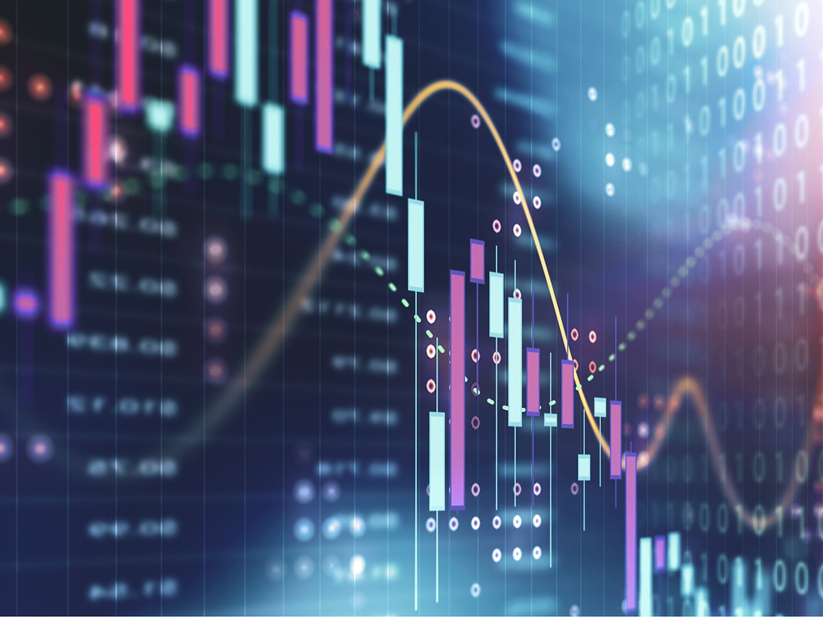 A graphic representation of market charts.