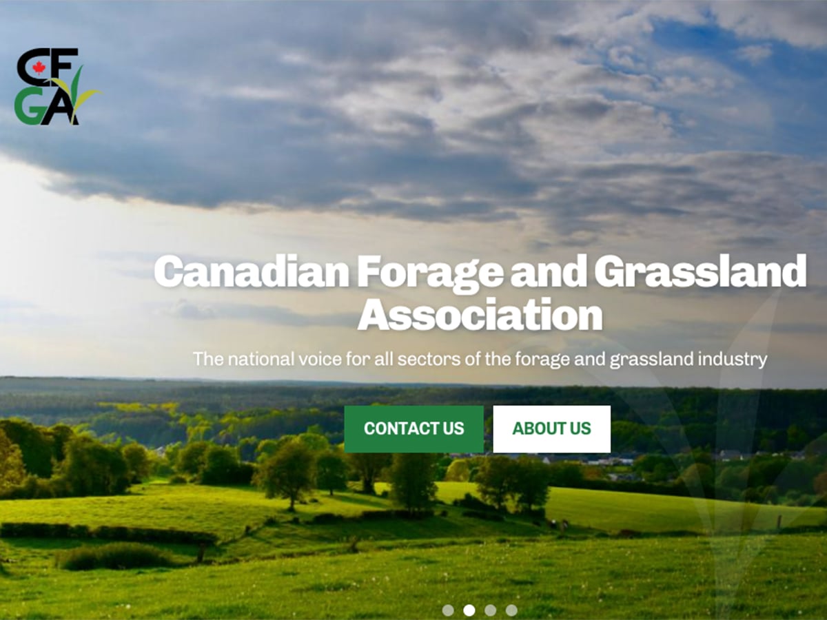 A screencap of the Canadian Forage and Grassland Association's homepage.