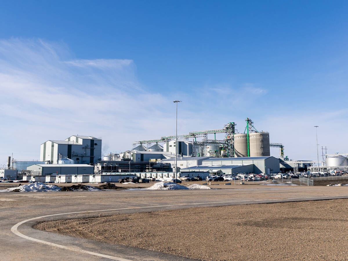Cargill's new Regina canola crushing plant on a sunny day in early spring, 2026.