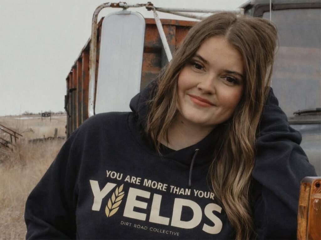 Rylee Spence models a Dirt Road Collective 
