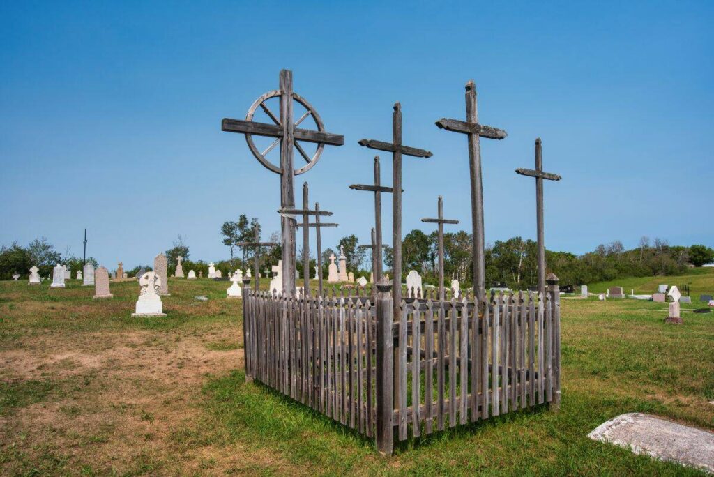 Pioneer cemetery at Batoche National Historic site, Saskatchewan, Canada.