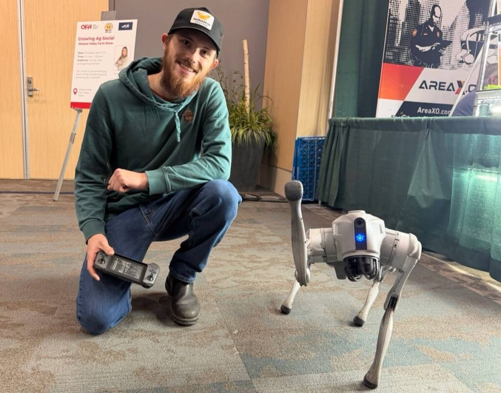 A Chinese-made robotic dog is being tested for scouting crops