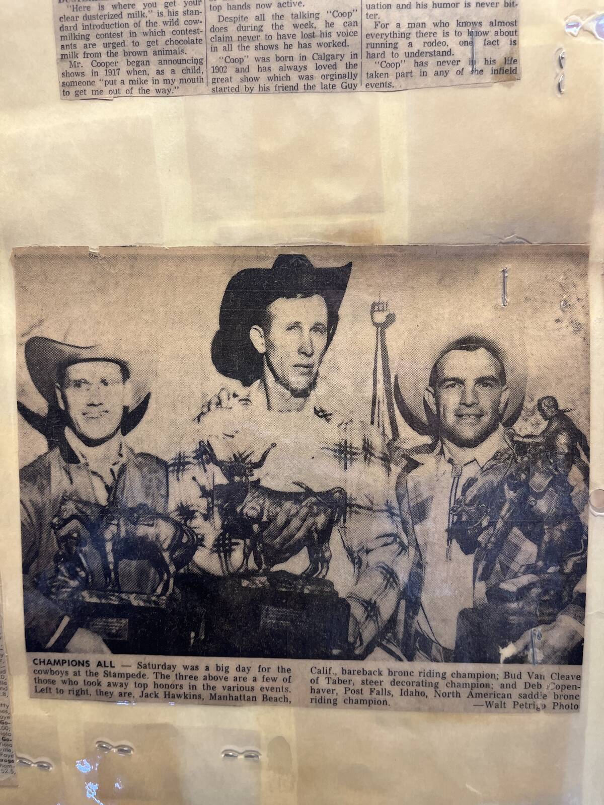 Bud VanCleave press clipping