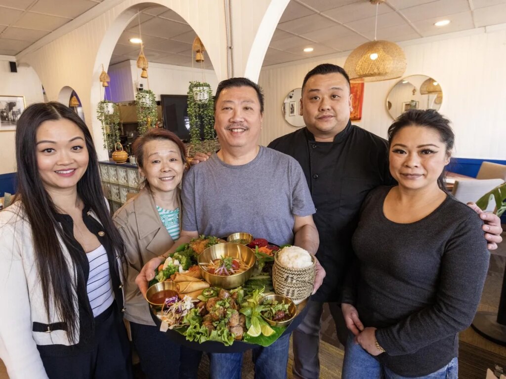 The Truong family runs the Bi Chai Lao restaurant. From left: Lena, Rebecca, Paul, Calvin and Melody.