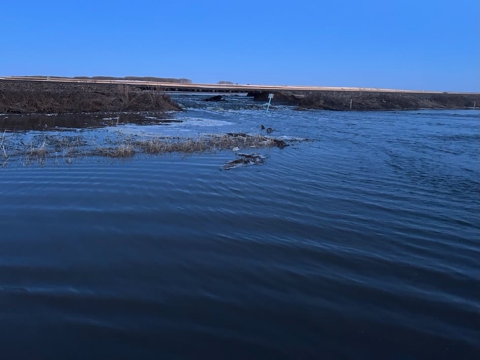 Flood waters washed out CN tracks this weekend near Dale Boyd’s B4 Seeds southwest of Melfort in northeastern Saskatchewan.