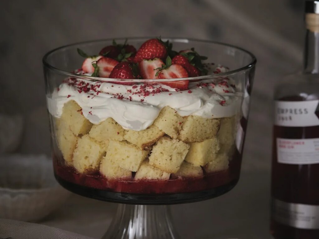 Elderflower Rose Gin Trifle.