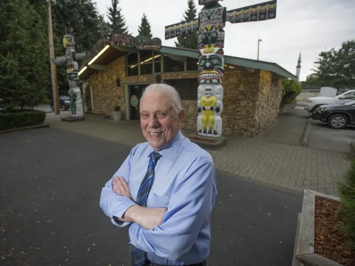 Tomahawk Restaurant owner Chuck Chamberlain stands in front of the famous North Vancouver diner in this photo from 2017.